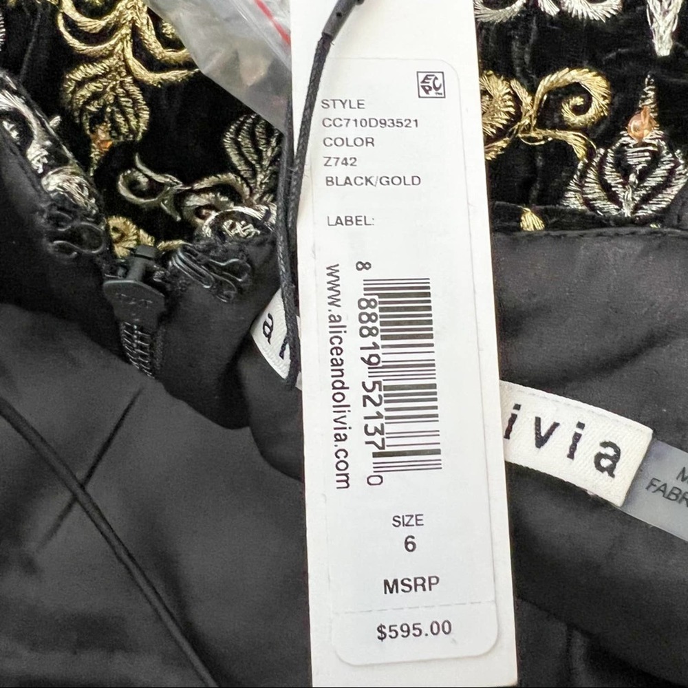 Alice + Olivia Black and Gold Mini Dress​ - Picture 8 of 9